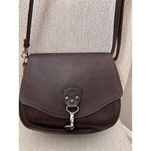 Saddleback Leather Hobo Crossbody Full Grain Leather Bag Brown CLEAN CONDITION